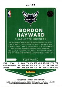 Gordon Hayward - Panini Donruss Optic Base Set 2021-22, Nr. 132