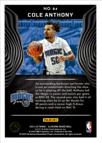 Cole Anthony - Panini Illusions Base Set 2021-22, Nr. 64