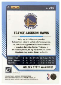 Trayce Jackson-Davis - Panini Donruss Optic Base Set 2024-25, Nr. 210 – Nummeriert, Green