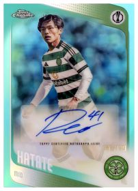 Reo Hatate - Topps Chrome UEFA Club Competitions Chrome Autographs 2025-26, Nr. CA-HA – Autogramm, Nummeriert, Aqua Refractor