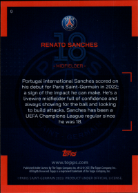 Renato Sanches - Topps Paris Saint-Germain Official Team Set 2023-24, Nr. 9