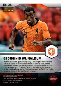 Georginio Wijnaldum - Panini Mosaic FIFA Road to World Cup Pitch Masters 2021-22, Nr. 25 – Insert