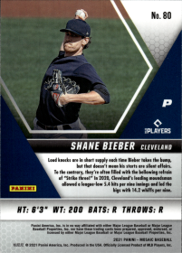 Shane Bieber - Panini Mosaic Base Set 2021, Nr. 80