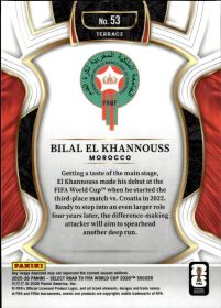 Bilal El Khannouss - Panini Select FIFA Road to World Cup Terrace 2025-26, Nr. 53