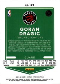 Goran Dragic - Panini Donruss Optic Base Set 2021-22, Nr. 139