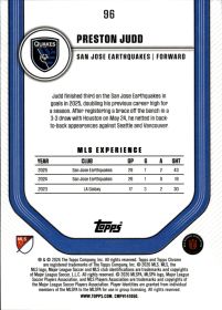 Preston Judd - Topps Chrome MLS Base Set 2026, Nr. 96