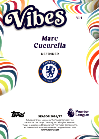 Marc Cucurella - Topps Flagship Premier League Vibes 2026-27, Nr. VI 4 – Insert