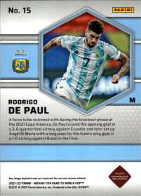 Rodrigo De Paul - Panini Mosaic FIFA Road to World Cup Base Set 2021-22, Nr. 15