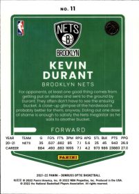 Kevin Durant - Panini Donruss Optic Base Set 2021-22, Nr. 11