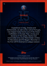 Danilo - Topps Paris Saint-Germain Official Team Set 2023-24, Nr. 15