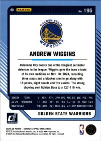 Andrew Wiggins - Panini Donruss Optic Base Set 2024-25, Nr. 195