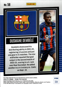 Ousmane Dembélé - Panini Score FIFA Base Set 2022-23, Nr. 58