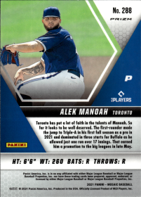 Alek Manoah - Panini Mosaic Base Set 2021, Nr. 288 – Rookie Card, Reactive Blue