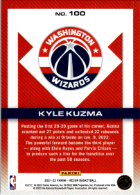 Kyle Kuzma - Panini Recon Base Set 2021-22, Nr. 100