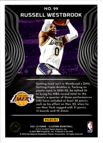 Russell Westbrook - Panini Illusions Base Set 2021-22, Nr. 99