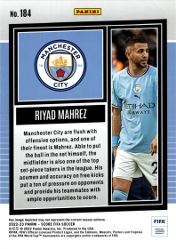 Riyad Mahrez - Panini Score FIFA Base Set 2022-23, Nr. 184