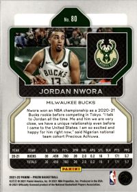 Jordan Nwora - Panini Prizm Base Set 2021-22, Nr. 80
