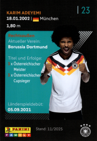 Karim Adeyemi - Panini FIFA World Cup DFB-Sammelkarten 2026, Nr. 23