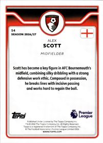 Alex Scott - Topps Flagship Premier League Base Set 2026-27, Nr. 54
