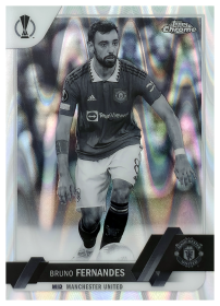 Bruno Fernandes - Topps Chrome UEFA Club Competitions Base Set 2022-23, Nr. 8 – Black & White Ray Wave Refractor