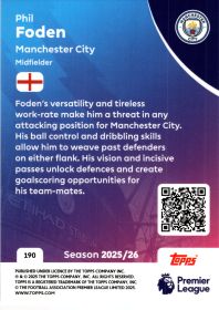 Phil Foden - Topps Match Attax Premier League Base Set 2025-26, Nr. 190
