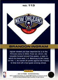 Brandon Ingram - Panini Recon Base Set 2021-22, Nr. 113
