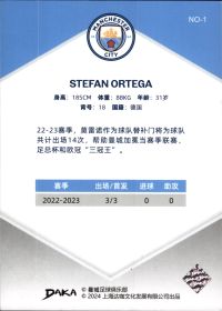 Stefan Ortega - DAKA Manchester City Set Holocene 2023-24, Nr. NO-1