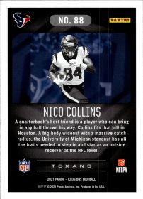 Nico Collins - Panini Illusions Base Set 2021, Nr. 88 – Rookie Card