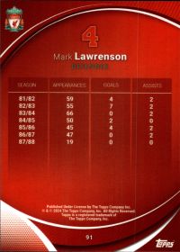 Mark Lawrenson - Topps Chrome Liverpool FC Team Set Heroes of the 20th Century 2023-24, Nr. 91