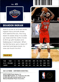 Brandon Ingram - Panini Contenders Season Ticket 2021-22, Nr. 45