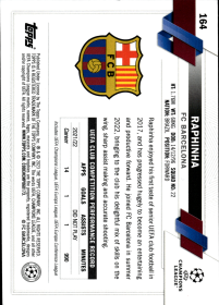 Raphinha - Topps Chrome UEFA Club Competitions Base Set 2022-23, Nr. 164