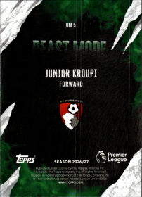 Junior Kroupi - Topps Flagship Premier League Beast Mode 2026-27, Nr. BM 5 – Insert
