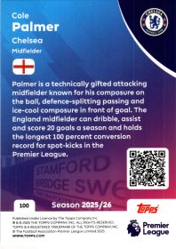 Cole Palmer - Topps Match Attax Premier League Base Set 2025-26, Nr. 100