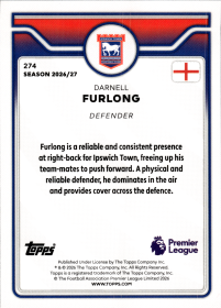 Darnell Furlong - Topps Flagship Premier League Base Set 2026-27, Nr. 274