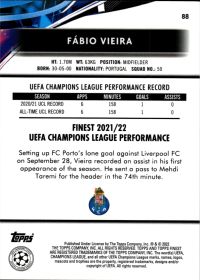 Fábio Vieira - Topps Finest UEFA Champions League Base Set 2021-22, Nr. 88
