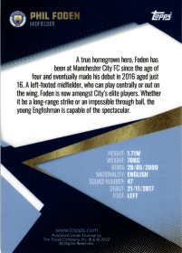 Phil Foden - Topps Manchester City Team Set Base Set 2021-22