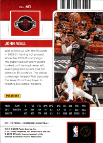 John Wall - Panini Contenders Season Ticket 2021-22, Nr. 60