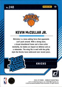 Kevin McCullar Jr. - Panini Donruss Rated Rookie 2024-25, Nr. 248 – Rookie Card