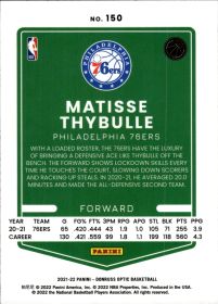 Matisse Thybulle - Panini Donruss Optic Base Set 2021-22, Nr. 150