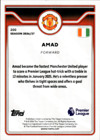 Amad - Topps Flagship Premier League Base Set 2026-27, Nr. 200