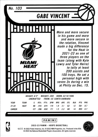 Gabe Vincent - Panini Hoops Base Set 2022-23, Nr. 103
