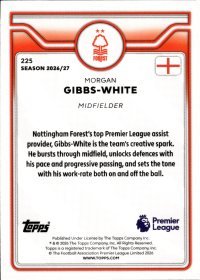 Morgan Gibbs-White - Topps Flagship Premier League Base Set 2026-27, Nr. 225