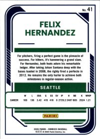 Felix Hernandez - Panini Donruss Optic Base Set 2026, Nr. 41