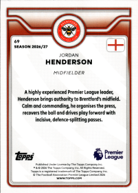 Jordan Henderson - Topps Flagship Premier League Base Set 2026-27, Nr. 69
