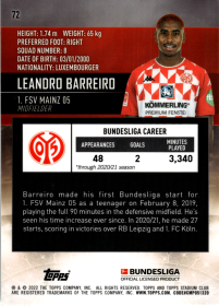 Leandro Barreiro - Topps Stadium Club Chrome Bundesliga Base Set 2021-22, Nr. 72