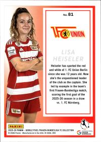 Lisa Heiseler - Panini Frauen-Bundesliga TC Collection Base Set 2025-26, Nr. 81