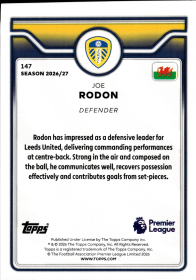 Joe Rodon - Topps Flagship Premier League Base Set 2026-27, Nr. 147