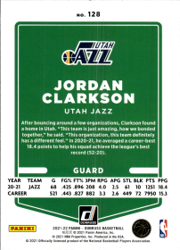Jordan Clarkson - Panini Donruss Base Set 2021-22, Nr. 128