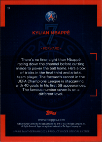 Kylian Mbappé - Topps Paris Saint-Germain Official Team Set 2023-24, Nr. 17