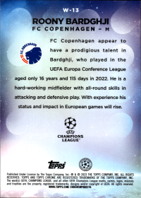 Roony Bardghji - Topps Chrome UEFA Club Competitions Wonderkids 2022-23, Nr. W-13 – Rookie Card